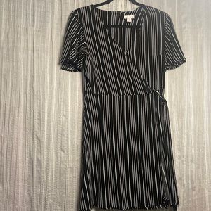 Black and white striped dress